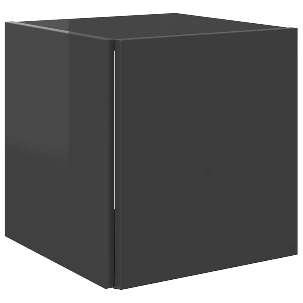 Side Table High Gloss Grey 33x33x34.5 cm Engineered Wood