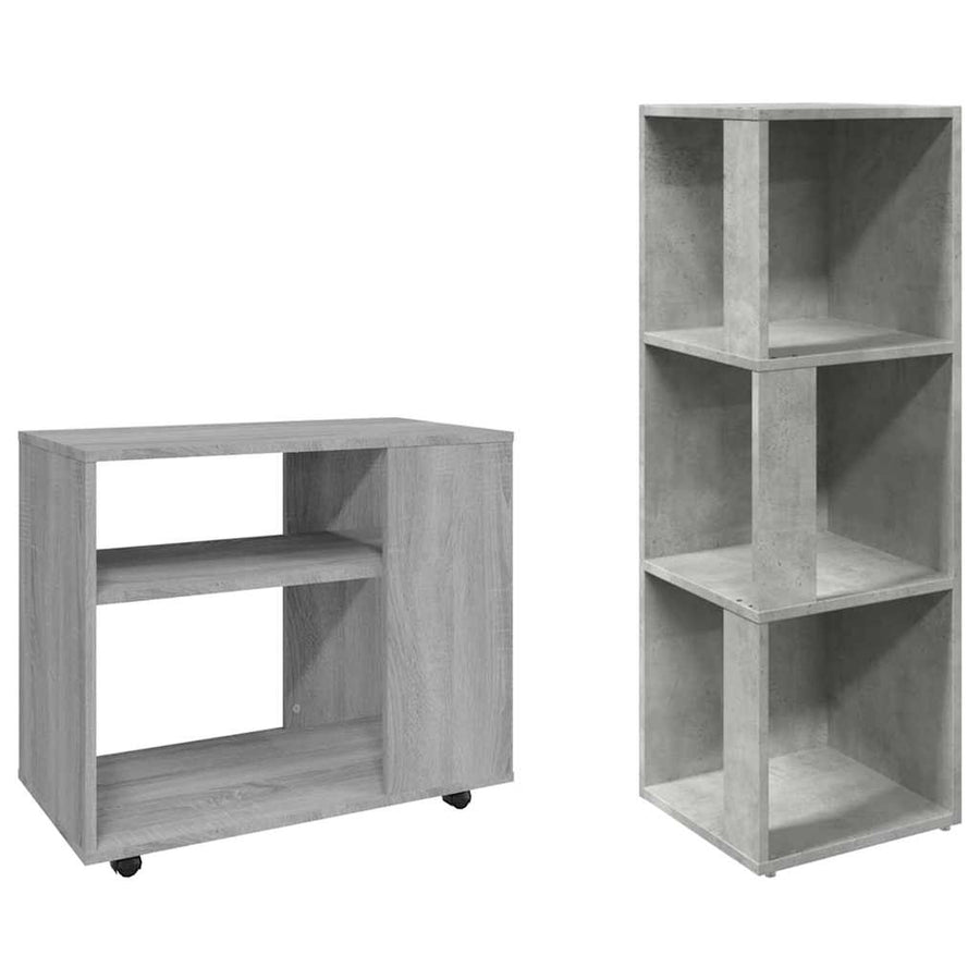 Corner Cabinet Concrete Grey 33x33x100 cm Engineered Wood