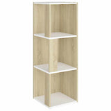 Corner Cabinet White and Sonoma Oak 33x33x100 cm Engineered Wood