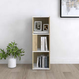 Corner Cabinet White and Sonoma Oak 33x33x100 cm Engineered Wood