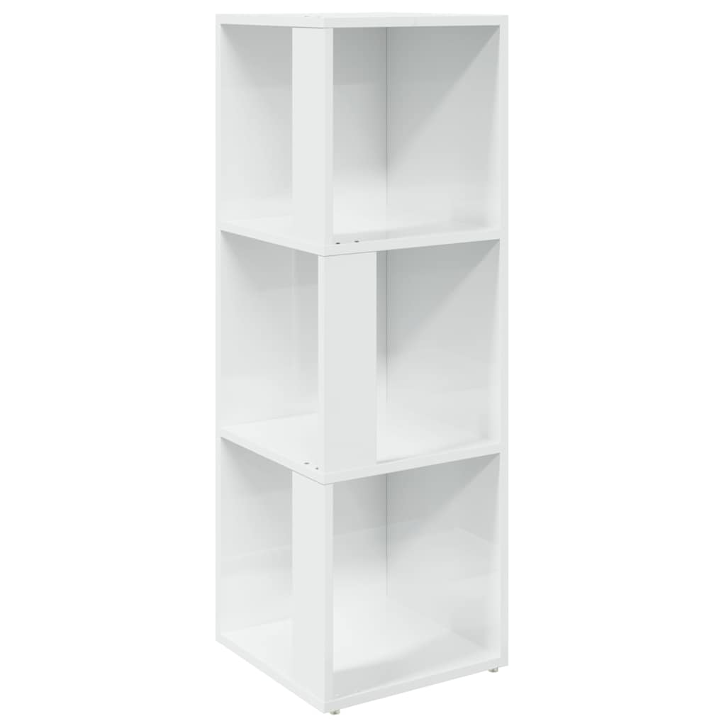 Corner Cabinet High Gloss White 33x33x100 cm Engineered Wood