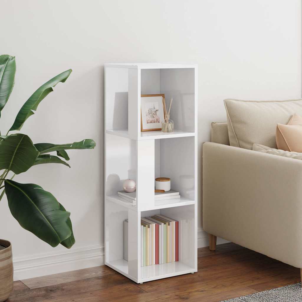 Corner Cabinet High Gloss White 33x33x100 cm Engineered Wood