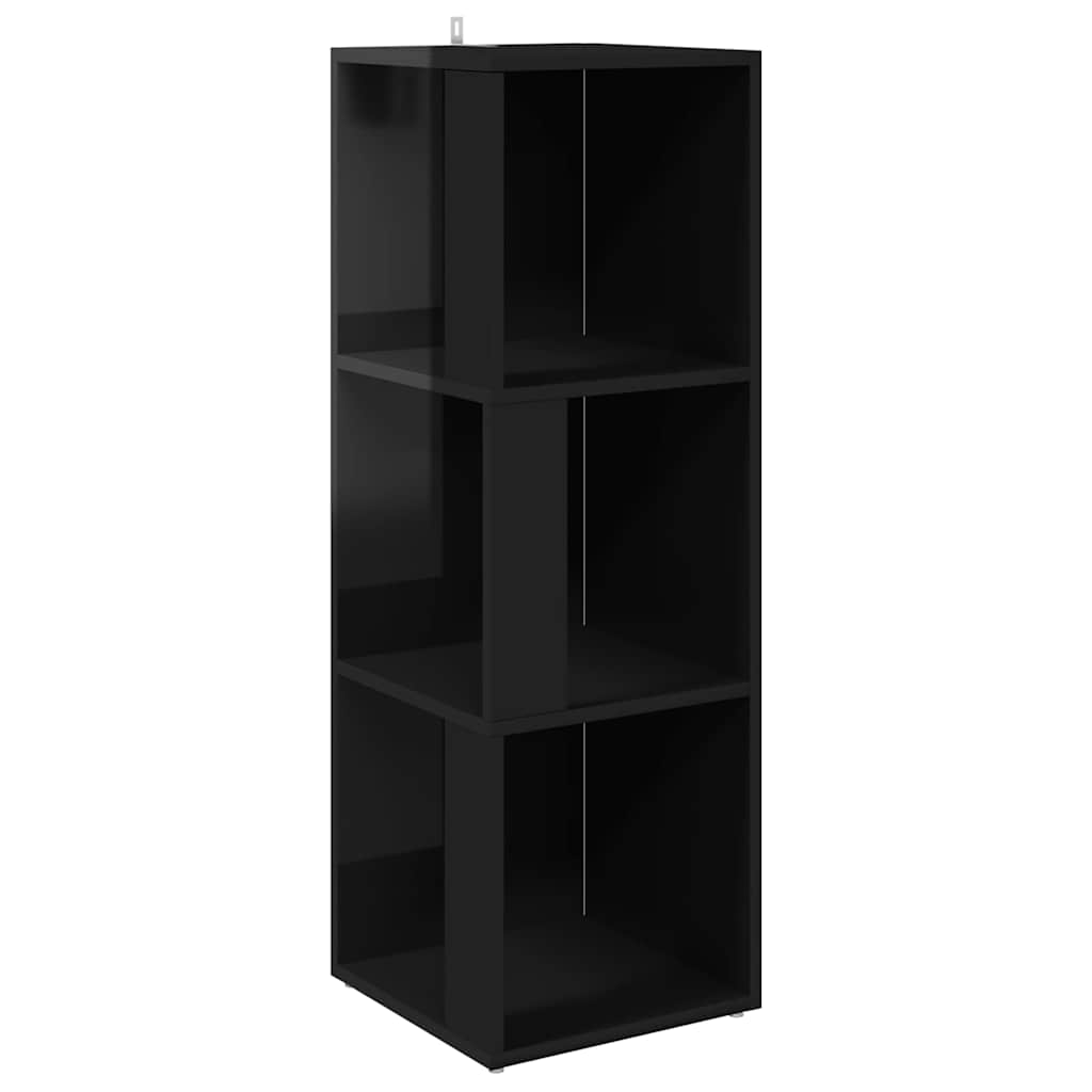 Corner Cabinet High Gloss Black 33x33x100 cm Engineered Wood