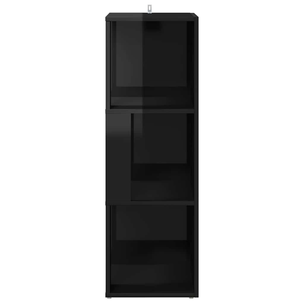 Corner Cabinet High Gloss Black 33x33x100 cm Engineered Wood