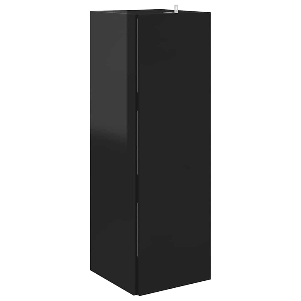 Corner Cabinet High Gloss Black 33x33x100 cm Engineered Wood