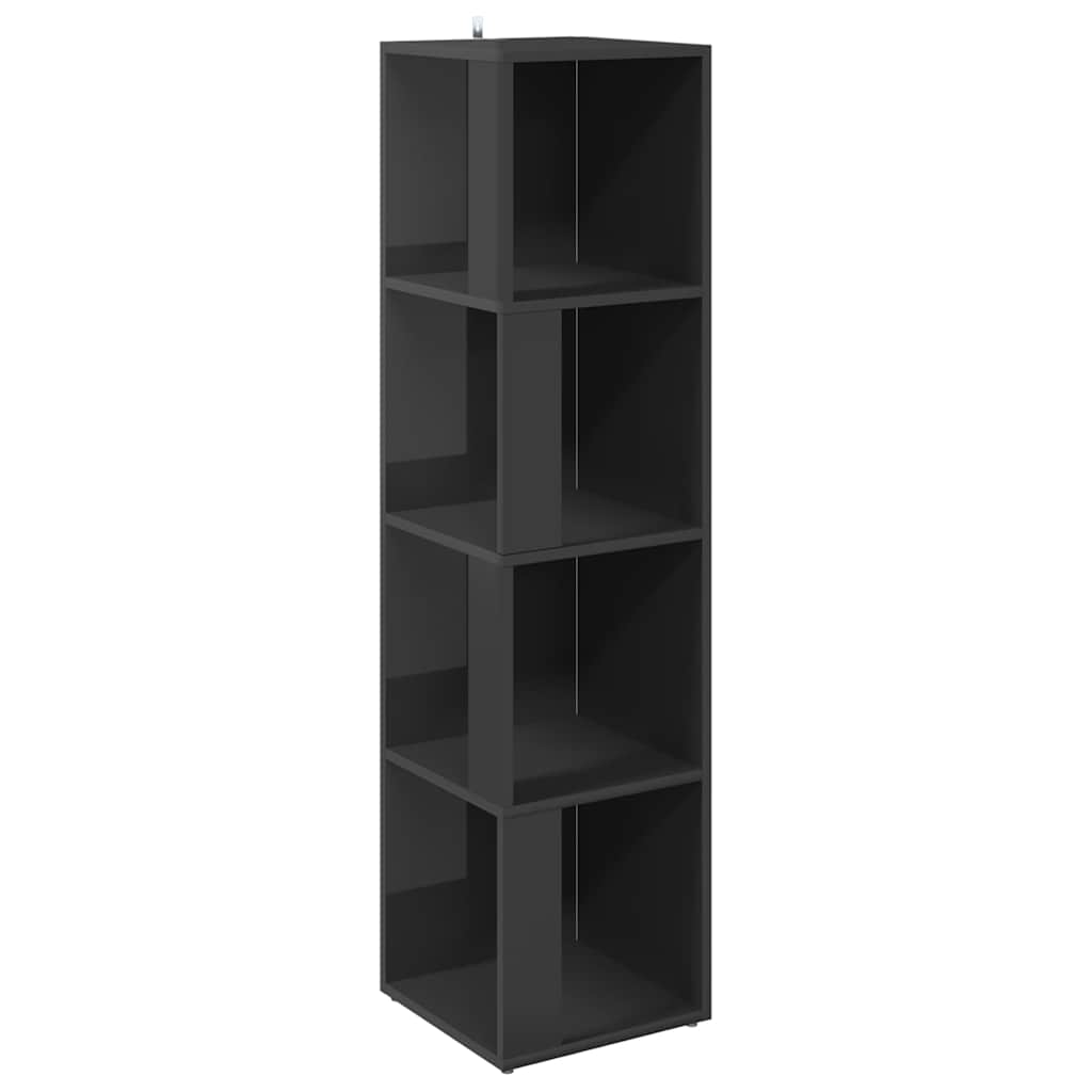 Corner Cabinet High Gloss Grey 33x33x132 cm Engineered Wood