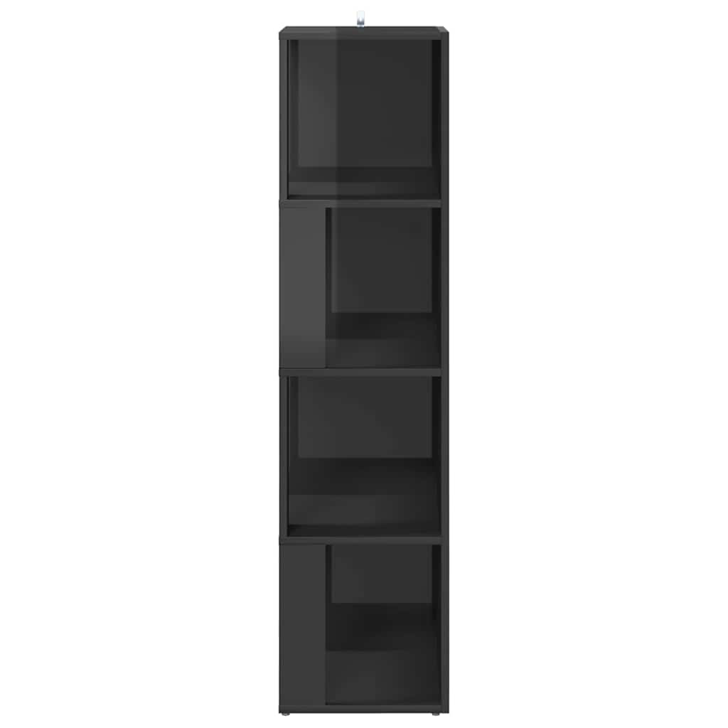 Corner Cabinet High Gloss Grey 33x33x132 cm Engineered Wood
