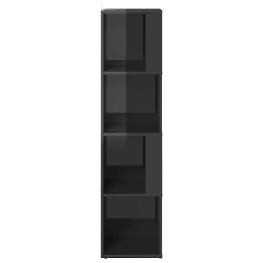 Corner Cabinet High Gloss Grey 33x33x132 cm Engineered Wood