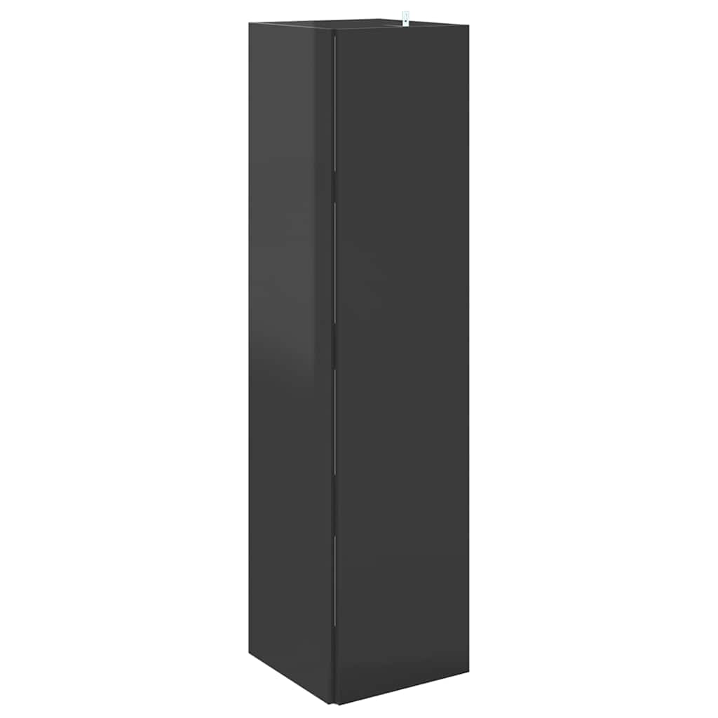 Corner Cabinet High Gloss Grey 33x33x132 cm Engineered Wood