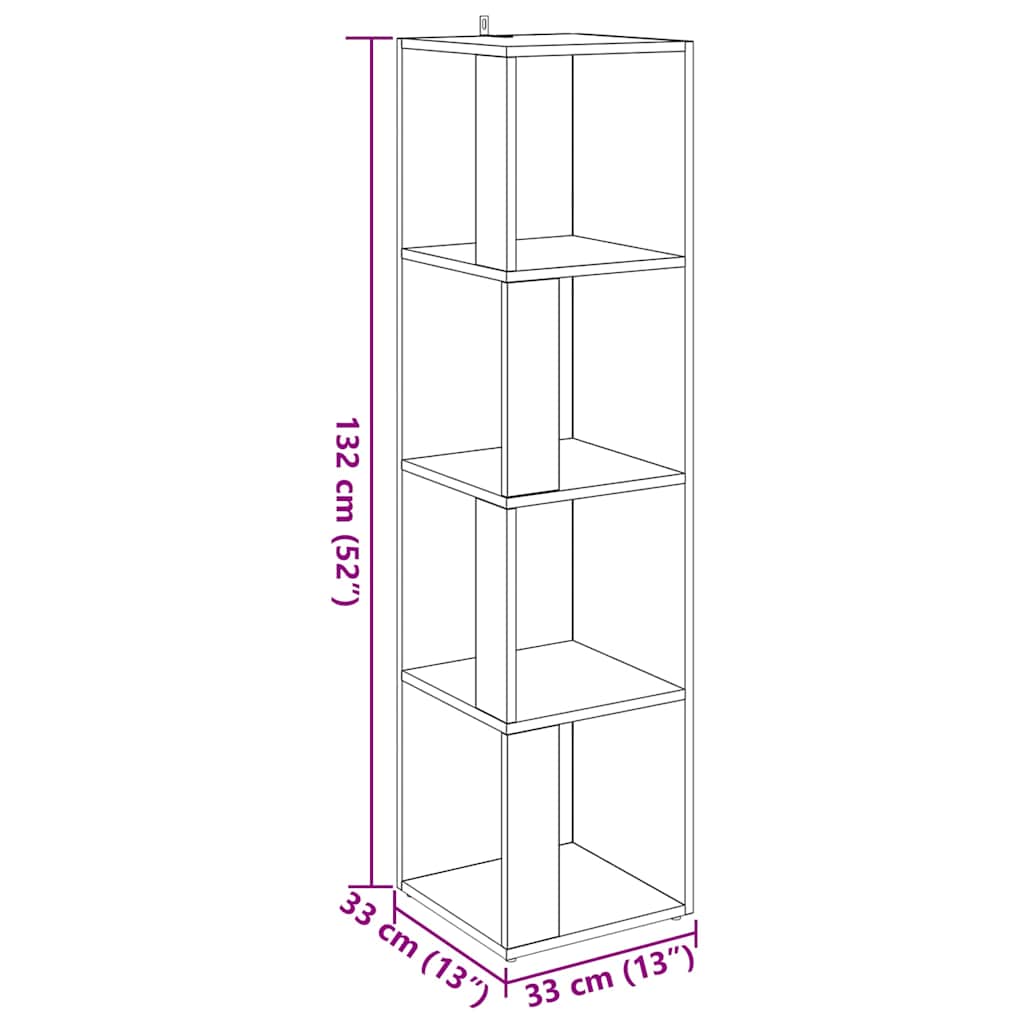 Corner Cabinet High Gloss Grey 33x33x132 cm Engineered Wood