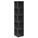 Corner Cabinet Grey 33x33x164.5 cm Engineered Wood - Front View