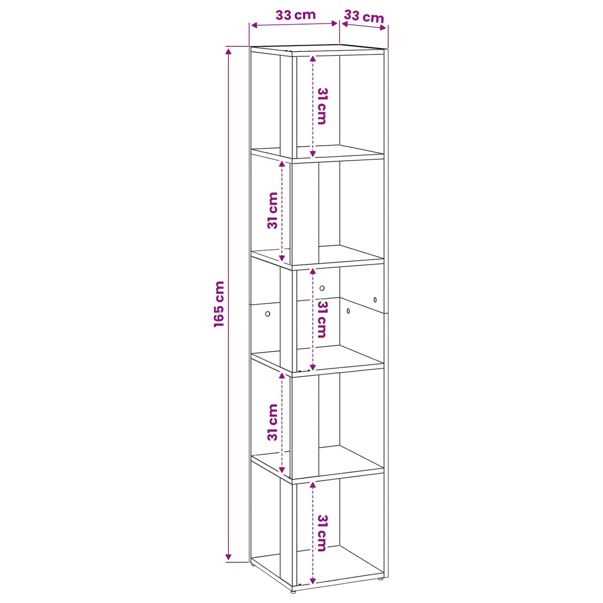 Corner Cabinet Concrete Grey 33x33x164.5 cm Engineered Wood