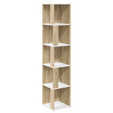 Corner Cabinet White and Sonoma Oak 33x33x164.5 cm Engineered Wood