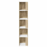 Corner Cabinet White and Sonoma Oak 33x33x164.5 cm Engineered Wood - Top-Down View