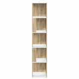 Corner Cabinet White and Sonoma Oak 33x33x164.5 cm Engineered Wood - 45-Degree Angle