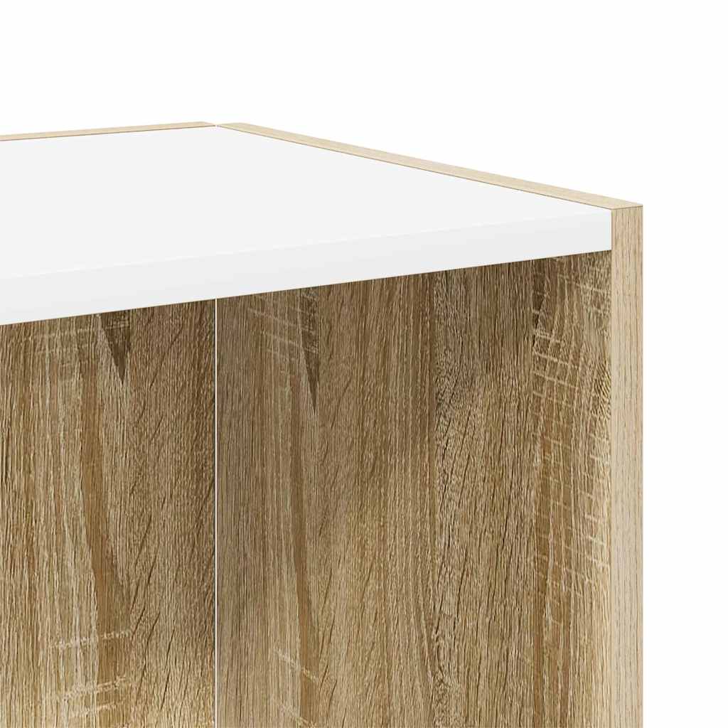 Corner Cabinet White and Sonoma Oak 33x33x164.5 cm Engineered Wood