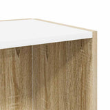 Corner Cabinet White and Sonoma Oak 33x33x164.5 cm Engineered Wood - Close-Up Angle