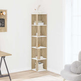 Corner Cabinet White and Sonoma Oak 33x33x164.5 cm Engineered Wood