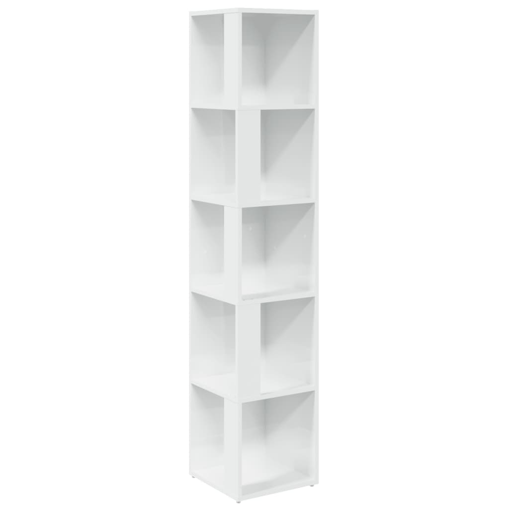 Corner Cabinet High Gloss White 33x33x164.5 cm Engineered Wood