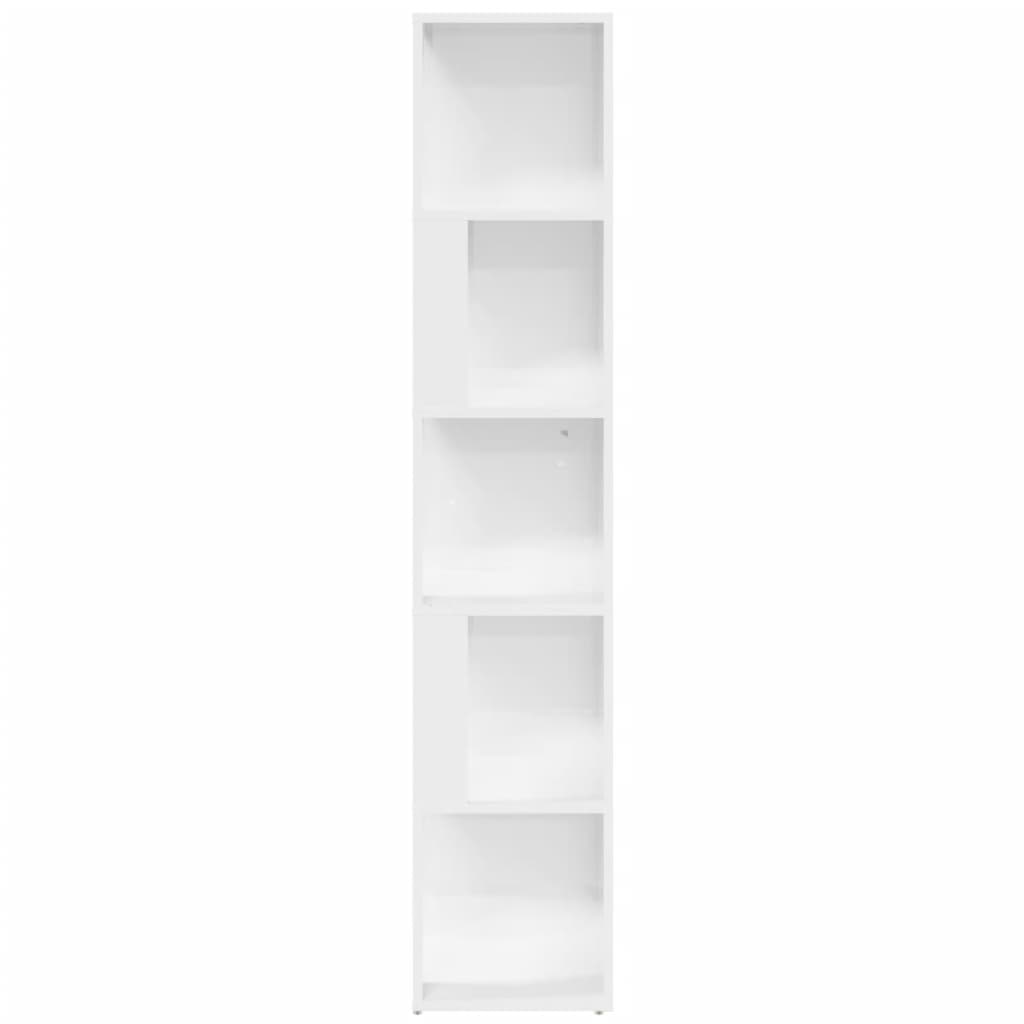 Corner Cabinet High Gloss White 33x33x164.5 cm Engineered Wood