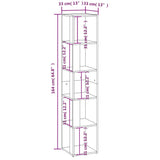 Corner Cabinet High Gloss White 33x33x164.5 cm Engineered Wood - Low Angle