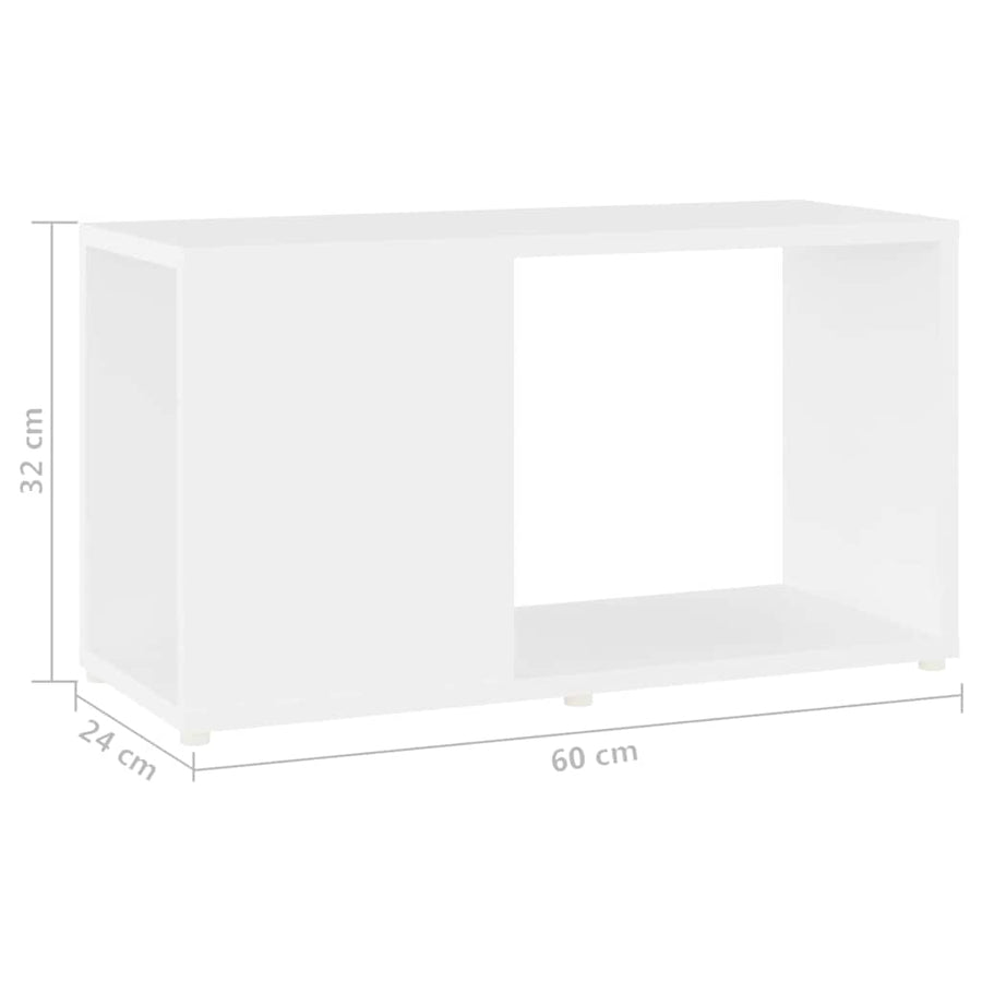 TV Cabinet White 60x24x32cm Engineered Wood