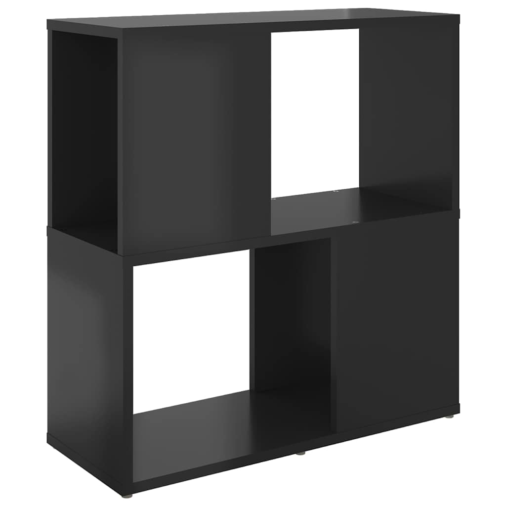 Book Cabinet High Gloss Black 60x24x63 cm Engineered Wood