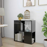 Book Cabinet High Gloss Black 60x24x63 cm Engineered Wood