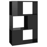 Book Cabinet Room Divider High Gloss Black 60x24x94cm Engineered Wood