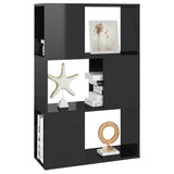 Book Cabinet Room Divider High Gloss Black 60x24x94cm Engineered Wood - Top-Down View