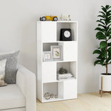 Book Cabinet Room Divider White 60x24x124.5 cm Engineered Wood - Side View