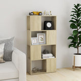 Book Cabinet Room Divider Sonoma Oak 60x24x124.5 cm Engineered Wood - Side View