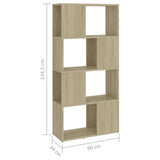 Book Cabinet Room Divider Sonoma Oak 60x24x124.5 cm Engineered Wood - Close-Up Angle