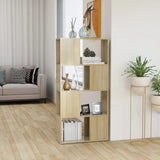 Book Cabinet Room Divider Sonoma Oak 60x24x124.5 cm Engineered Wood