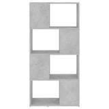 Book Cabinet Room Divider Concrete Grey 60x24x124.5 cm