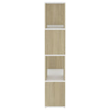 Book Cabinet Room Divider White and Sonoma Oak 60x24x124.5 cm - Rear View