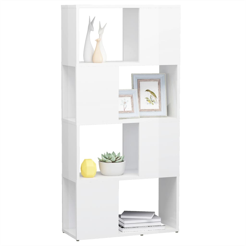 Book Cabinet Room Divider High Gloss White 60x24x124.5 cm