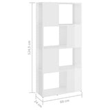 Book Cabinet Room Divider High Gloss White 60x24x124.5 cm
