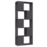 Book Cabinet Room Divider Grey 60x24x155 cm Engineered Wood - Front View