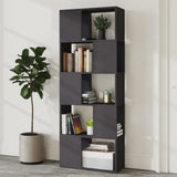 Book Cabinet Room Divider Grey 60x24x155 cm Engineered Wood - Side View