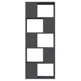 Book Cabinet Room Divider Grey 60x24x155 cm Engineered Wood - 45-Degree Angle