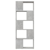 Book Cabinet Room Divider Concrete Grey 60x24x155 cm - 45-Degree Angle