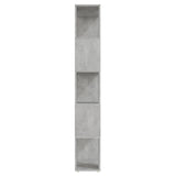 Book Cabinet Room Divider Concrete Grey 60x24x155 cm - Rear View