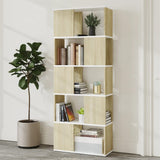 Book Cabinet Room Divider White&Sonoma Oak 60x24x155 cm - Side View