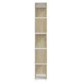 Book Cabinet Room Divider White&Sonoma Oak 60x24x155 cm - Rear View