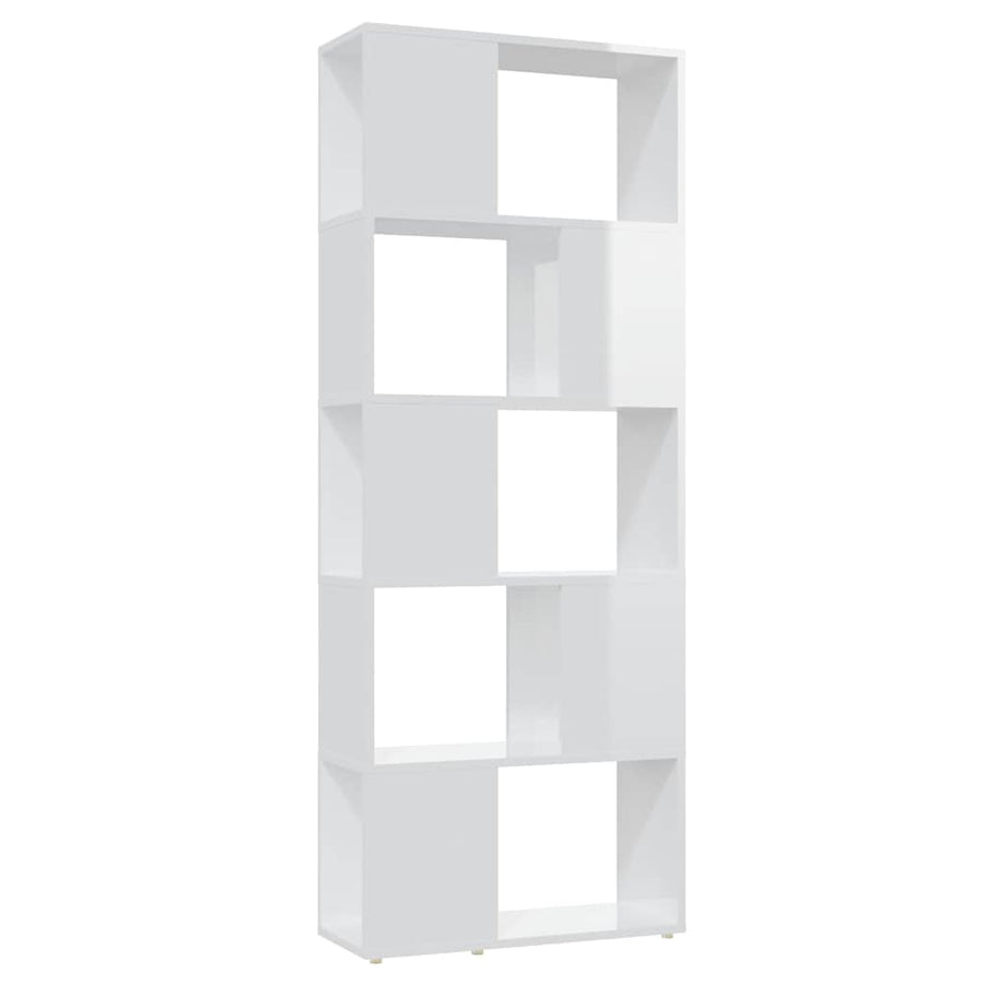Book Cabinet Room Divider High Gloss White 60x24x155 cm