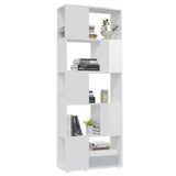 Book Cabinet Room Divider High Gloss White 60x24x155 cm - Top-Down View