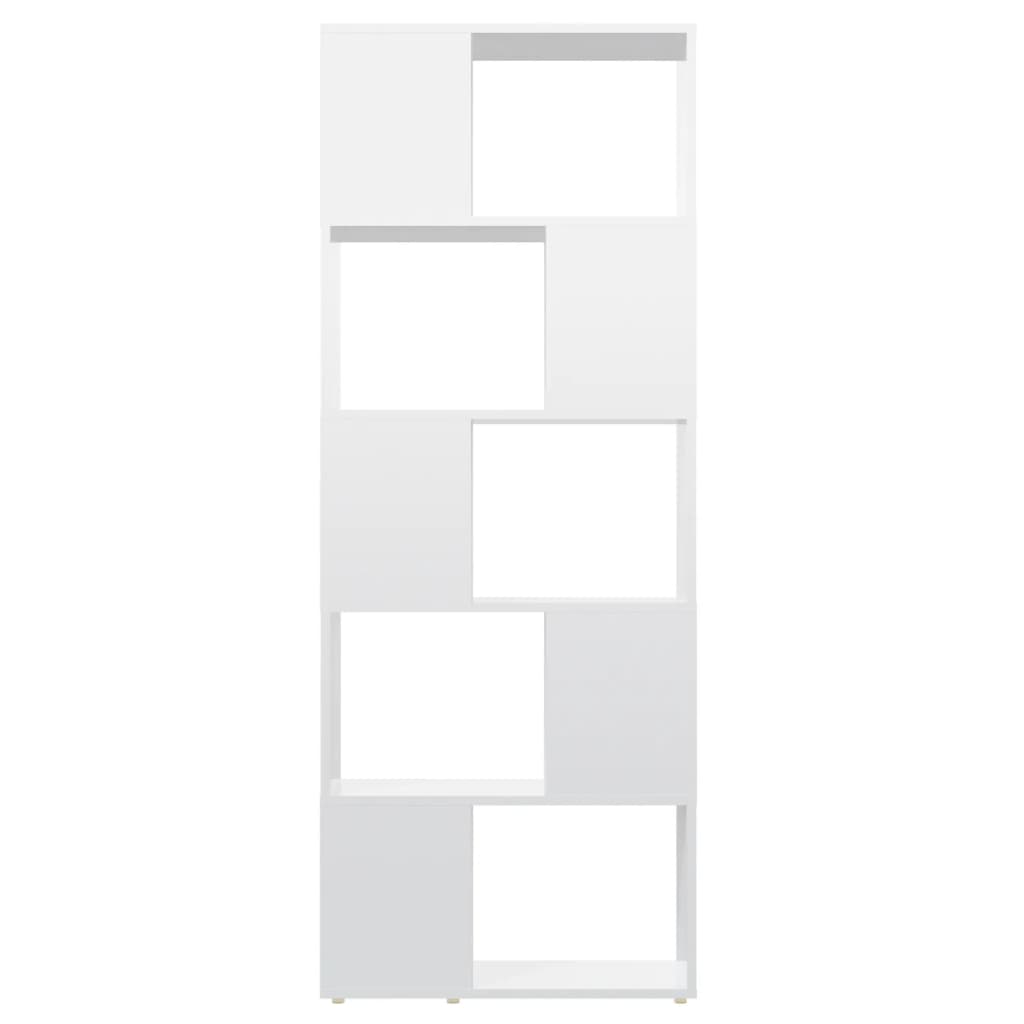 Book Cabinet Room Divider High Gloss White 60x24x155 cm