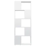 Book Cabinet Room Divider High Gloss White 60x24x155 cm - 45-Degree Angle