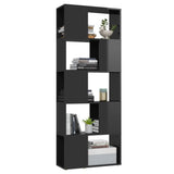 Book Cabinet Room Divider High Gloss Black 60x24x155 cm - Top-Down View